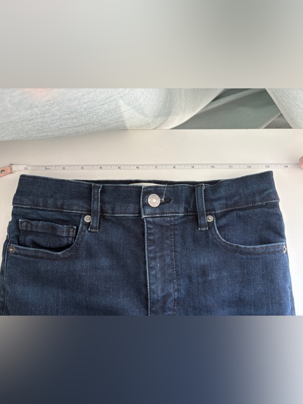 FRAME sz. 26 Women's Le High Straight Jeans Dark Wash cropped Stretch High-rise - Picture 8 of 10